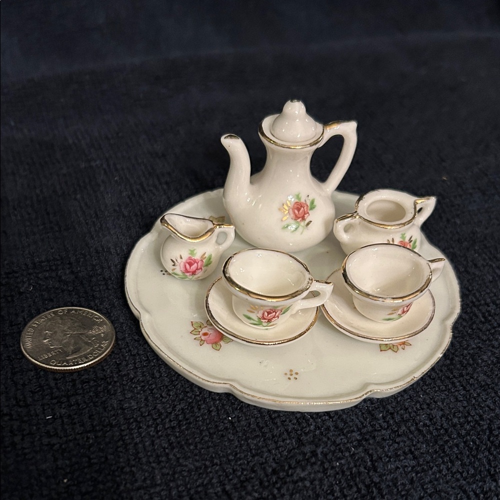 Miniature Floral 9 Piece Tea Set